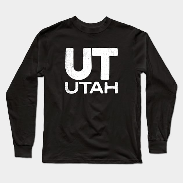 UT Utah Vintage State Typography Long Sleeve T-Shirt by Commykaze